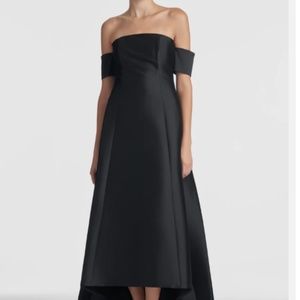 Sachin & Babi NOIR Black high low gown with bow sleeves